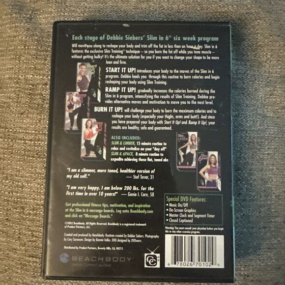 Beachbody Debbie Siebers’ Slim In 6 DVD, 2 Disk Exercise Program DVD Set - Picture 2 of 4